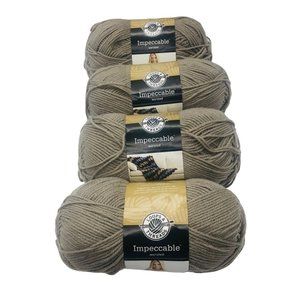 4 x Loops & Threads Impeccable Clay Acrylic Yarn Skeins Worsted 4.5 oz. 268 Yds